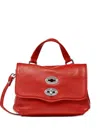 Zanellato Baby Postina Bag In Hammered Leather Red With Shoulder Strap In Red