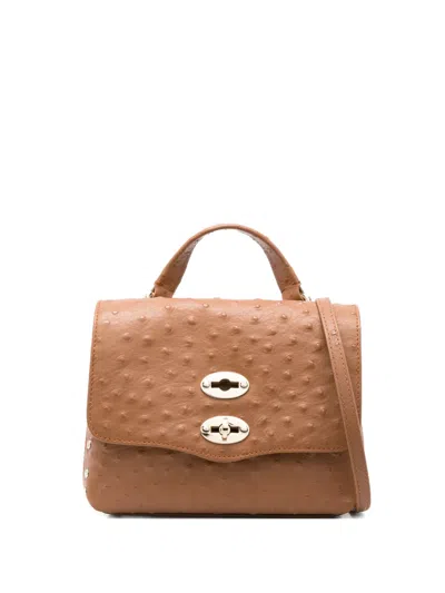 Zanellato Postina Baby Turnlock Studded Tote Bag In Brown