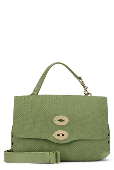 Zanellato Postina Bag Small In Green Amoretto Leather In Black