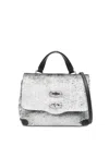 Zanellato Postina Cbi Baby Leather Handbag In Silver