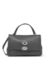 Zanellato Structured Black Calf Leather Shoulder Bag