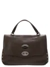 Zanellato Small Leather Handbag With Adjustable Shoulder Strap In Brown
