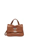 Zanellato Postina Daily Baby Handmade Leather Handbag In Brown