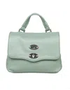 Zanellato Soft Leather Bag That Can Be Carried By Hand Or Over The Shoulder In Green
