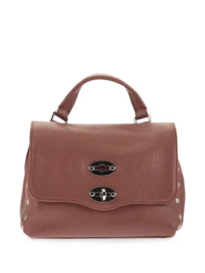 Zanellato Red Postina Daily Baby Miniature Twist Leather Shoulder Bag In Pink