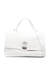 Zanellato Postina Daily Bag In Leather With Studs In White