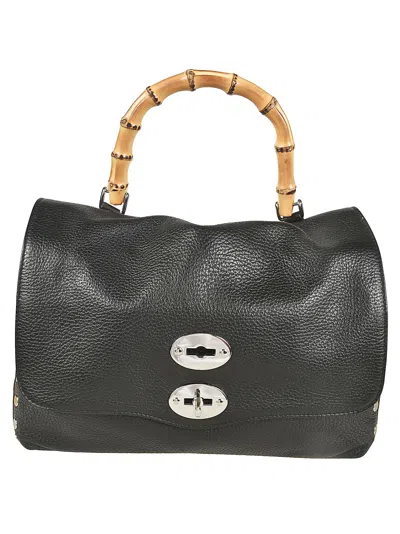 Zanellato Postina Daily Bamboo Shoulder Bag In Black