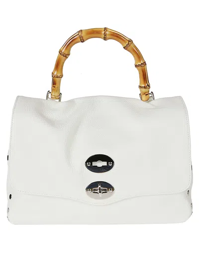 Zanellato Postina Daily Bamboo Shoulder Bag In White/latte