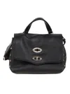 Zanellato Small Postina Smooth Leather Shoulder Bag In Nero
