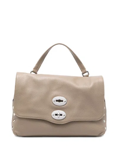Zanellato Postina Daily Giorno Small Leather Handbag In Gray