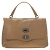 Zanellato Textured Calf Leather Messenger Bag In Marrone Cantucci