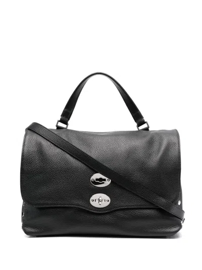 Zanellato Postina Daily Medium Leather Handbag In Black
