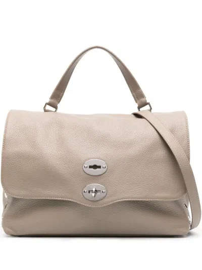 Zanellato Postina Daily Medium Leather Handbag In Grey