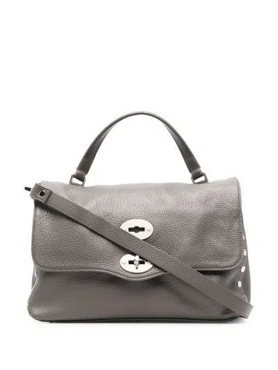 Zanellato Postina Daily S Leather Bag In Gray