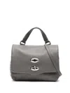 Zanellato Postina Rimboccata Tokyo Baby Leather Handbag In Gray