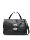 Zanellato Small Leather Handbag With Adjustable Shoulder Strap In Black