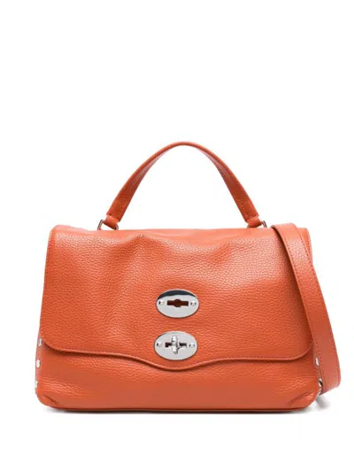 Zanellato Postina Daily Small Leather Handbag In Orange