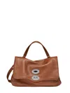 Zanellato Postina Daily Baby Handmade Leather Handbag In Brown