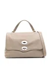 Zanellato Postina Daily Small Leather Handbag In Grey
