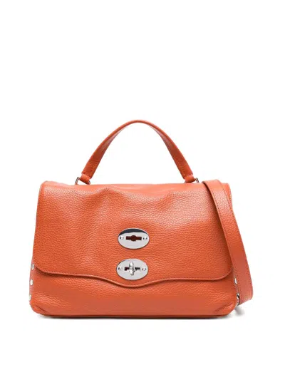 Zanellato Postina Daily Small Leather Handbag In Orange