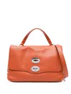 Zanellato Postina Daily Small Leather Handbag In Orange