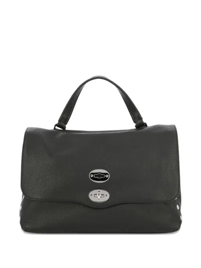 Zanellato Postina Daily Stud-detail Leather Tote Bag In Black
