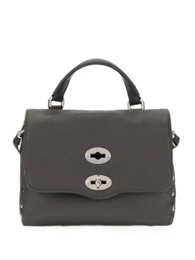 Zanellato Postina Daily Studded Leather Tote Bag In Gray