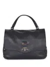 Zanellato Black Leather Postina Baby Top Handle Bag In Black