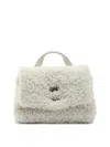 Zanellato Small Postina Shearling Top Handle Bag In White