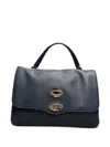 Zanellato Postina Double-clasp Stud-detail Clutch Bag In Blue