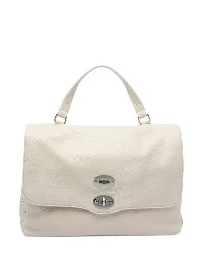 Zanellato Postina® Double-fastening Leather Tote Bag In White