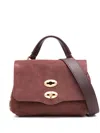 Zanellato Postina Jones Medium Suede Leather Handbag In Red