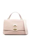 Zanellato Postina Jones Small Suede Leather Handbag In Pink