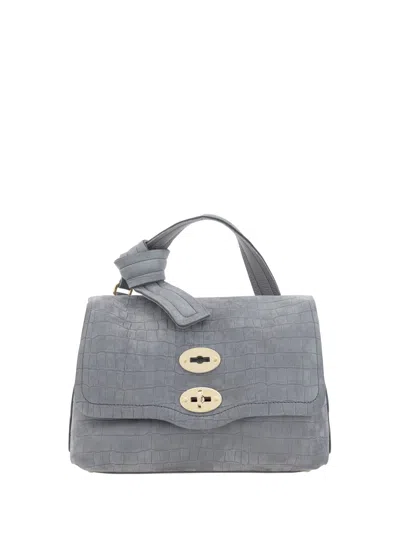 Zanellato Postina Jones Caiman Shoulder Bag In Grey