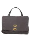 Zanellato Postina Jones Top Handle Bag In Grey Flamingo