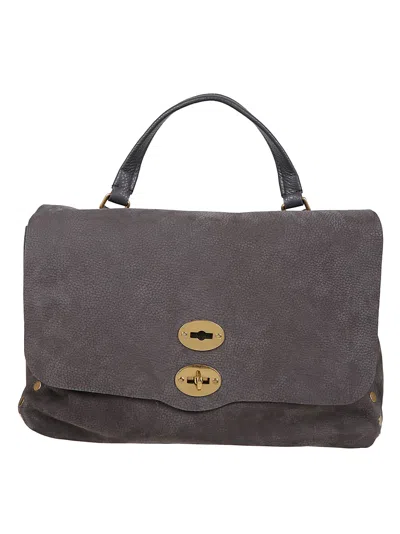Zanellato Postina Jones Top Handle Bag In Grey Flamingo