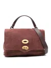 Zanellato Postina Jones Medium Suede Leather Handbag In Red