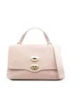 Zanellato Postina Jones Small Suede Leather Handbag In Pink