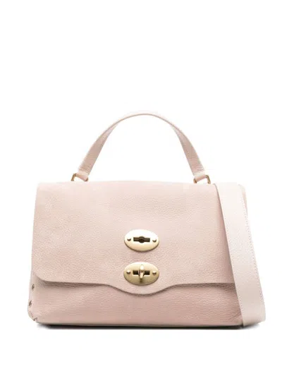 Zanellato Postina Jones Small Suede Leather Handbag In Pink