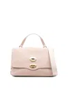 Zanellato Postina Jones Small Suede Leather Handbag In Sand