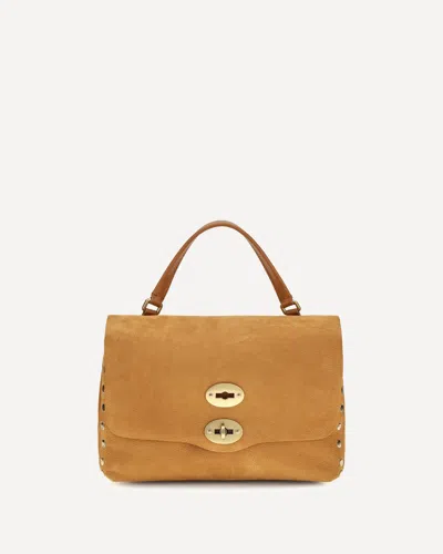 Zanellato Postina Jones Suede Top Handle Bag In Beige