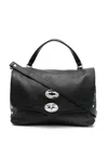 Zanellato Small Leather Handbag With Adjustable Shoulder Strap In Black