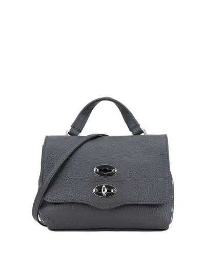 Zanellato Postina Leather Baby Tote Bag In Grey