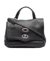 Zanellato Black Leather Postina Baby Top Handle Bag In Black