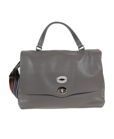 Zanellato Postina Leather Tote Bag In Gray