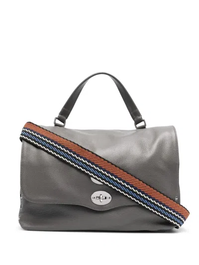Zanellato Postina Leather Tote Bag In Grey