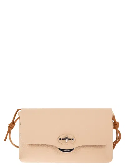 Zanellato Pink Lettera Small Mini Bag With Shoulder Strap In Neutral