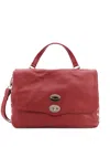 Zanellato Postina M Flap Metal Leather Shoulder Bag In Red