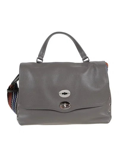 Zanellato Postina M Handbag In Gray Calfskin