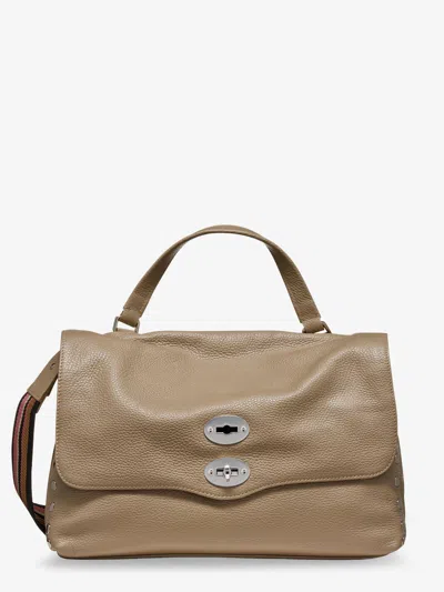 Zanellato Postina M Leather Crossbody Bag With Double Shoulder Strap In Sand
